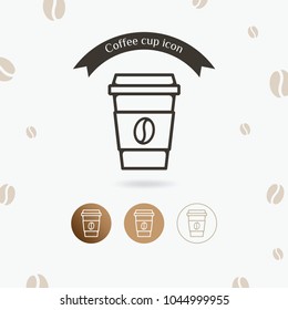 Coffee cup icon. Take away coffee cup ,Disposable coffee cup ,Coffee to go icon