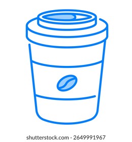 Ícone de xícara de café. take away, copo, ir xícara, beber, descartável, tampa, bebida. Ilustração de ícone de vetor