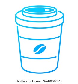 Ícone de xícara de café. take away, copo, ir xícara, beber, descartável, tampa, bebida. Ilustração de ícone de vetor