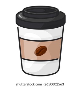 Coffee cup icon. takeaway, cup, to go cup, drink, disposable, lid, beverage. Vector Icon Illustration