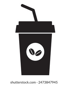 Coffee cup icon. takeaway coffee cup. Vector illustration.