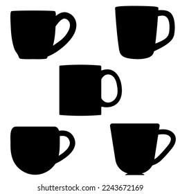 Coffee cup icon, Tea cup icon  high quality black style