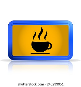 Coffee cup icon. Tea cup. Isolated on white background. Specular reflection. Made vector illustration