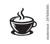 Coffee cup icon, tea cup logo, symbols vector illustration silhouette image template.eps 10.