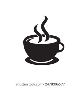 Coffee cup icon, tea cup logo, symbols vector illustration silhouette image template.eps 10.