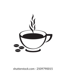 Coffee cup icon, tea cup logo, symbols vector illustration silhouette image template .eps 10