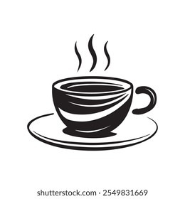 Coffee cup icon, tea cup logo, symbols vector illustration silhouette image template, coffee cup  icon with white background