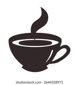 Coffee cup icon, tea cup logo, symbols vector illustration silhouette image template. 