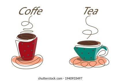 Coffee cup icon. Tea mug icon. Hot cappuccino sign.