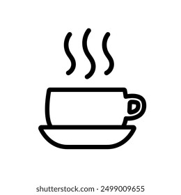 Coffee cup icon. Tea cup symbol. Outline vector clipart.