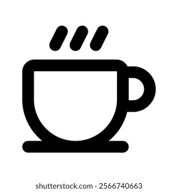 Coffee cup icon, tea cup, symbols vector illustration silhouette image template