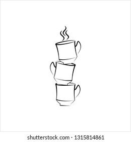 Coffee Cup Icon, Tea Cup Icon Vector Art Illustration
