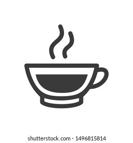 Coffee cup icon template color editable. Coffee cup symbol vector sign isolated on white background.