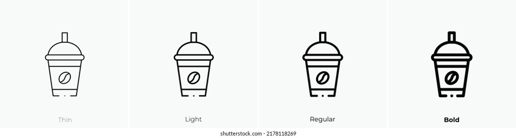 coffee cup icon. Thin, Light Regular And Bold style design isolated on white background