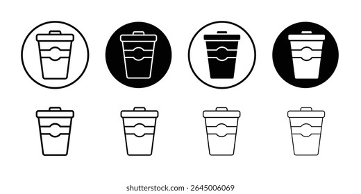 Kaffeetasse Symbol Dünne Linie Illustration Set Vektor