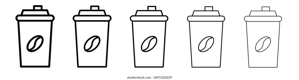 ícone da xícara de café. Coleção de ícones de linha fina para interface do usuário da Web.
