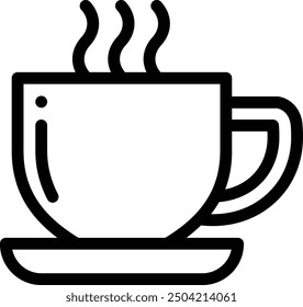 coffee cup icon. Thin Linear Style Design Isolated On White Background