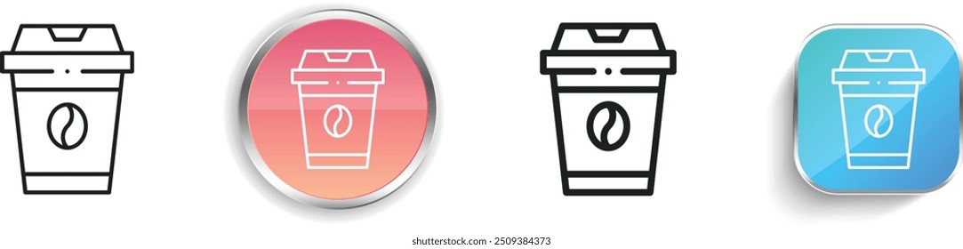 coffee cup icon. Thin Linear, Regular and Button Style Design Isolated On White Background