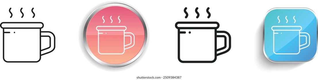 coffee cup icon. Thin Linear, Regular and Button Style Design Isolated On White Background