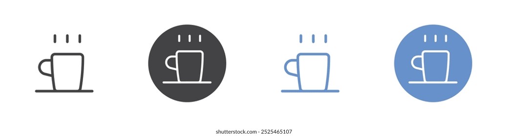 Coffee cup icon Thin outline art symbol