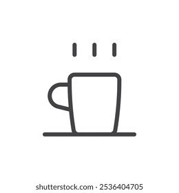Ícone de xícara de café Símbolo fino de arte em contorno