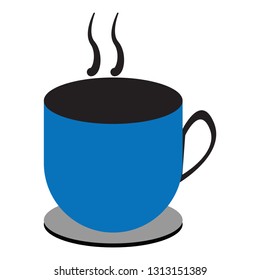 Coffee cup icon, coffee time, vector -Blue