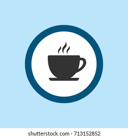 coffee cup icon in traffic sign