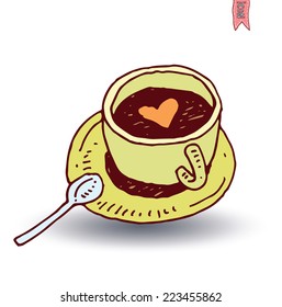 Coffee cup icon, vector.