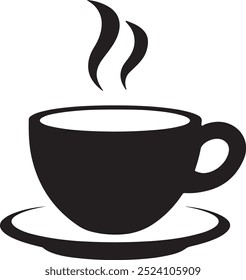 Una silueta de Arte vectorial del icono de la taza de café con un fondo blanco