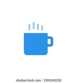 coffee cup icon vector blue monochrome color