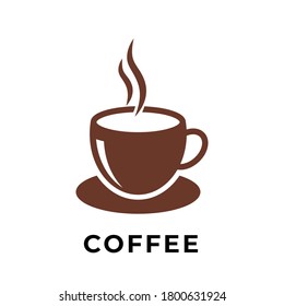 Ilustración de diseño vectorial de icono de taza de café. Vector de icono de copa de café aislado en fondo blanco. Diseño sencillo de la copa de café para la plantilla de logotipo, icono web, signo y símbolo de ilustración vectorial.