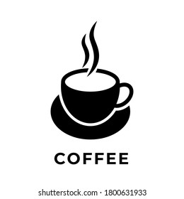 Coffee cup icon vector design illustration. Cup of Coffee icon vector isolated on white background. Simple Coffee Cup design for Logo, web icon, sign and symbol vector illustration template.