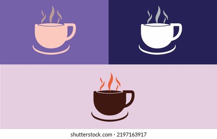 Coffee cup icon vector design illustration. Cup of Coffee icon vector isolated on multicolor background. Simple Coffee Cup design for Logo, web icon, sign and symbol vector illustration template.