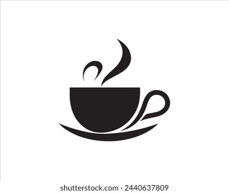 Plantilla de diseño vectorial de icono de taza de café. ilustración vectorial