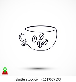 Coffee cup icon, Vector EPS 10 illustration style
