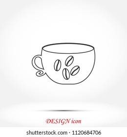 Coffee cup icon, Vector EPS 10 illustration style