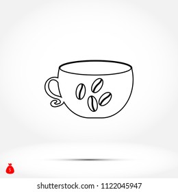 Coffee cup icon, Vector EPS 10 illustration style