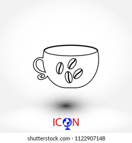 Coffee cup icon, Vector EPS 10 illustration style