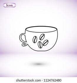 Coffee cup icon, Vector EPS 10 illustration style