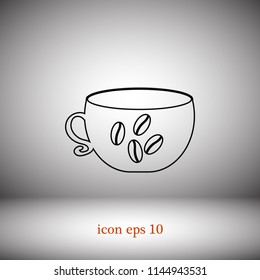 Coffee cup icon, Vector EPS 10 illustration style