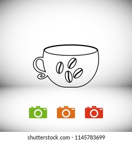 Coffee cup icon, Vector EPS 10 illustration style