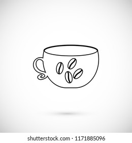 Coffee cup icon, Vector EPS 10 illustration style