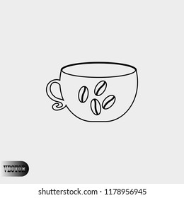 Coffee cup icon, Vector EPS 10 illustration style