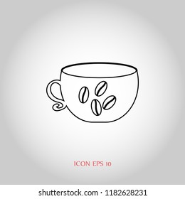 Coffee cup icon, Vector EPS 10 illustration style
