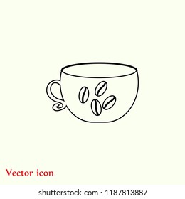 Coffee cup icon, Vector EPS 10 illustration style