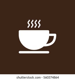 Coffee cup icon vector, filled flat sign, solid white pictogram isolated. Symbol, logo illustration