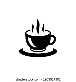 coffee cup icon vector glyph style design 