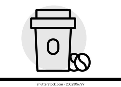 Coffee Cup icon in vector graphics can be used for web and printed designs or printable projects.  Cafe and Restaurant related vector line icons. 

