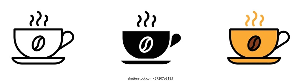 Vector de icono de taza de café. símbolo de bebidas calientes. Ilustración vectorial.