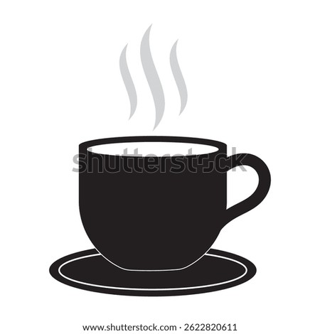 Coffee cup icon vector. cup a coffee icon vector. Hot drink vector . Cup icon. Coffee cup silhouette  and tea 